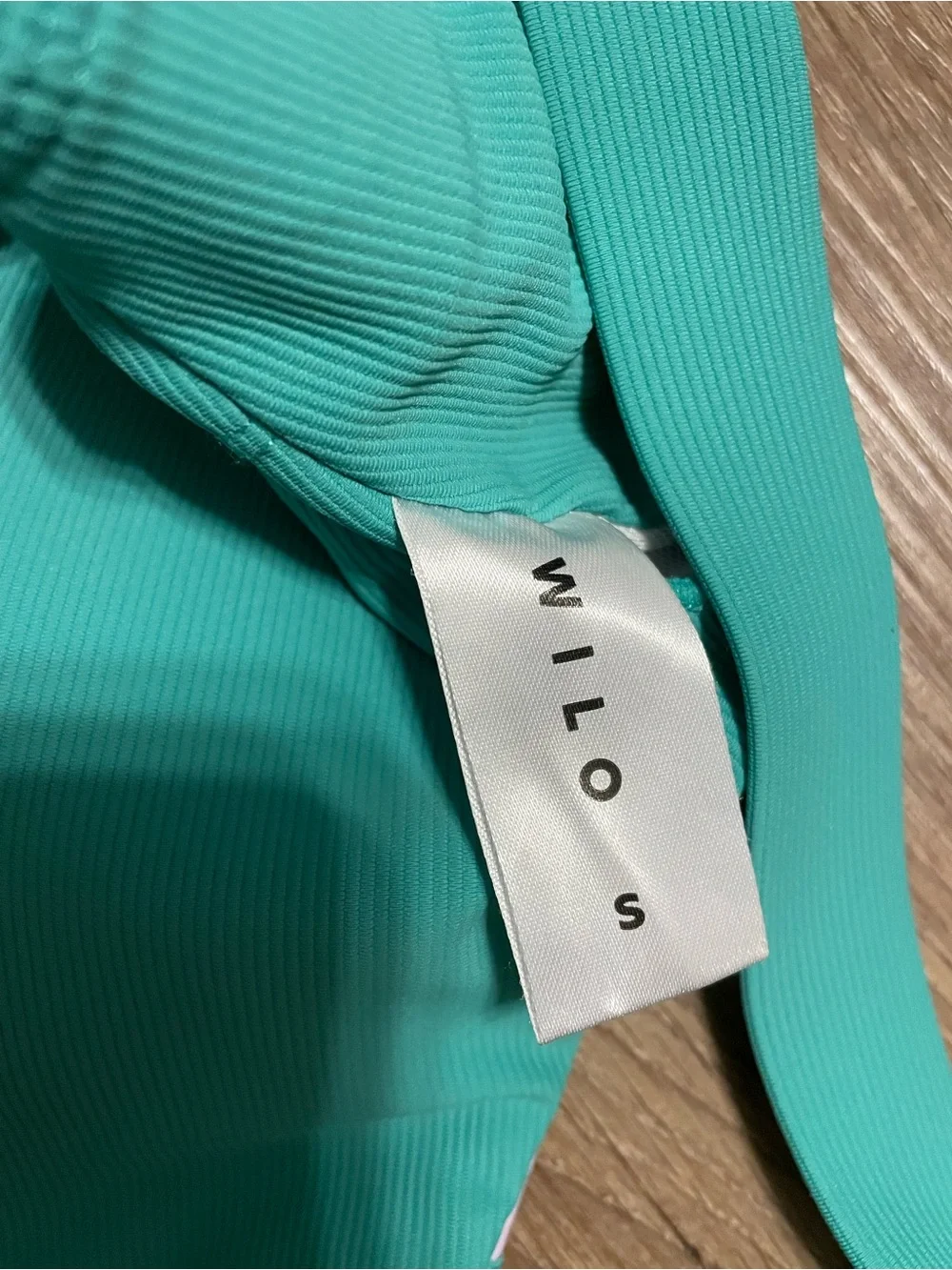 WILO Ribbed Colorblock Scoop Neck Sports Bra - Teal, Lavender & White
